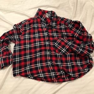 Cropped plaid shirt